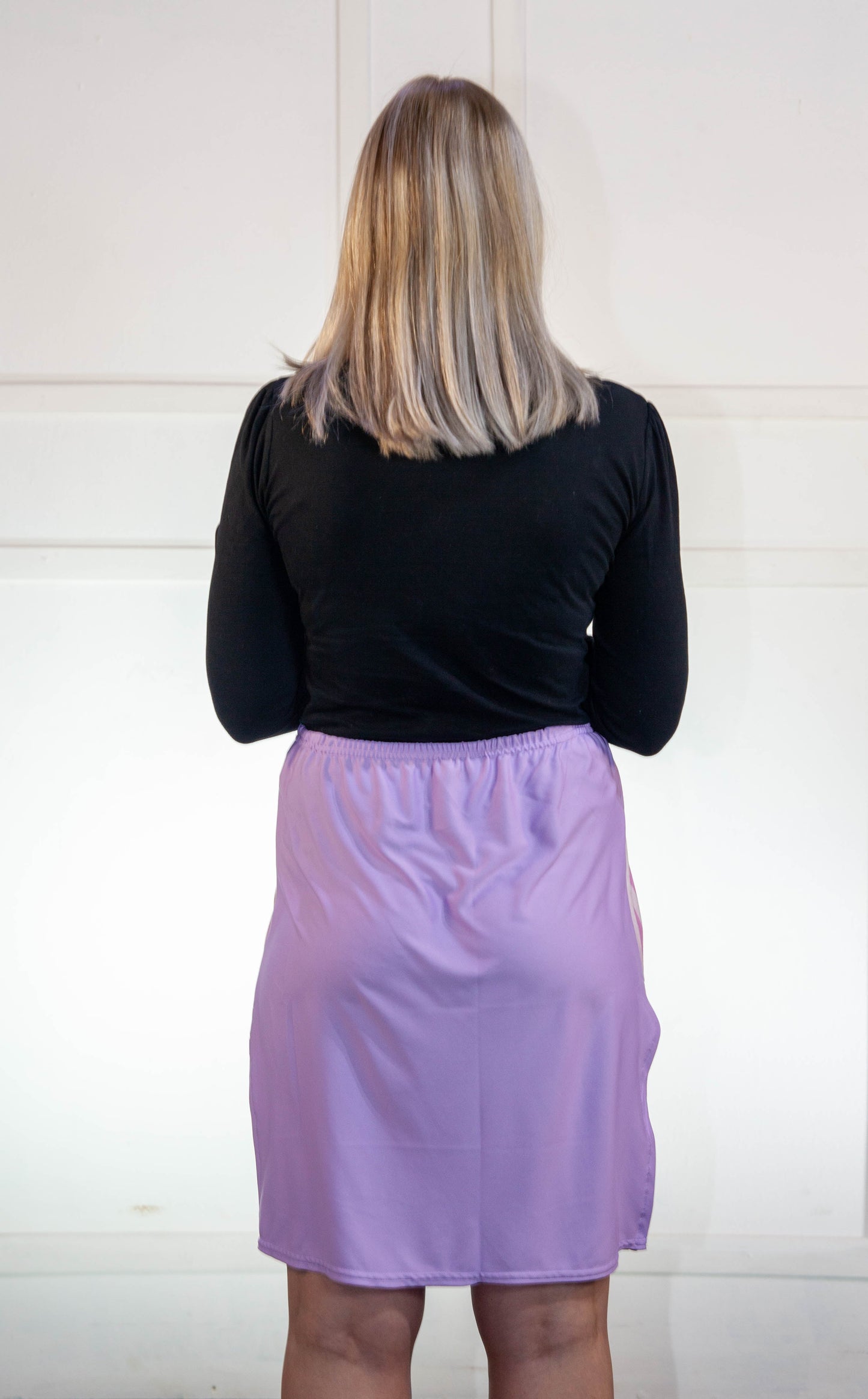 Skirt - Stoompomp Printed Purple & White Stripes