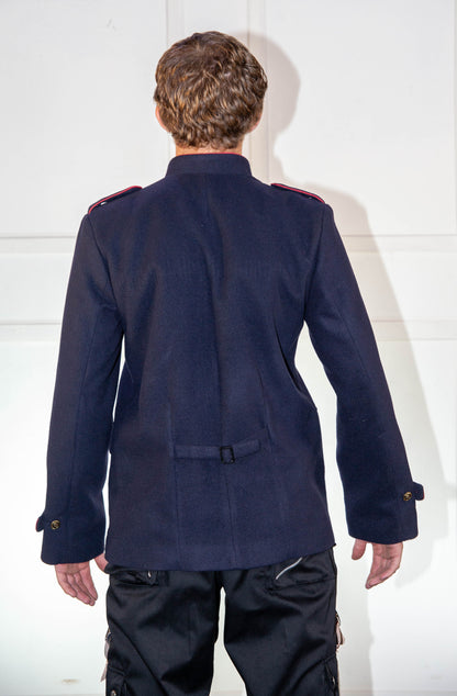 Military Jacket - Blue with Red