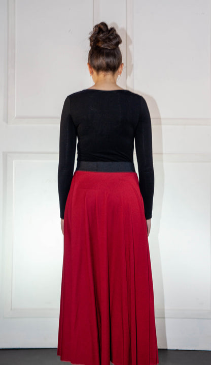 Skirt - Red Flair Long