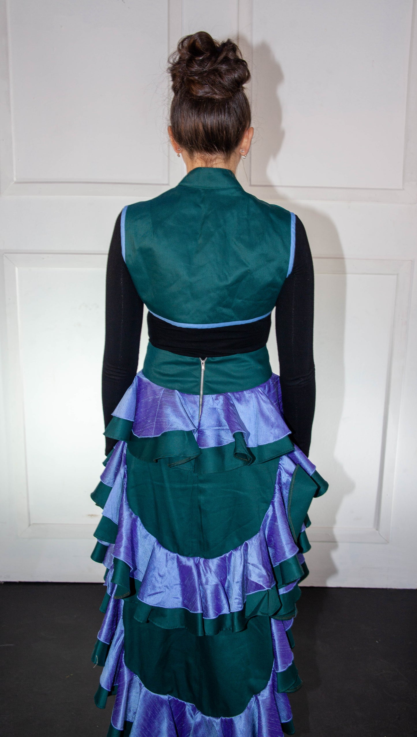 Skirt - Victorian High Low Blue & Green with Jacket