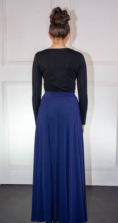 Skirt - Navy Blue Flair Long