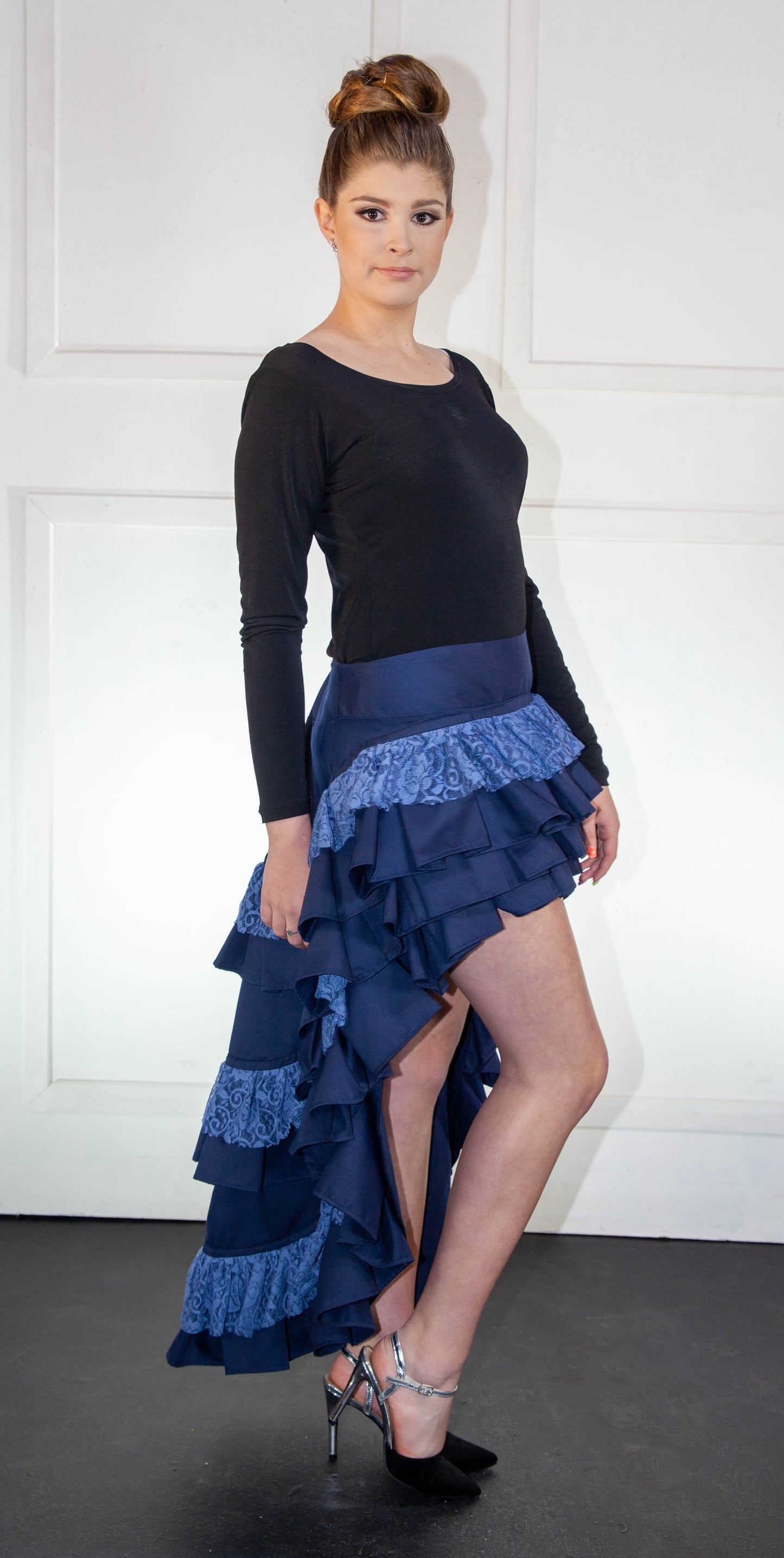 Skirt - Victorian High Low Navy Blue