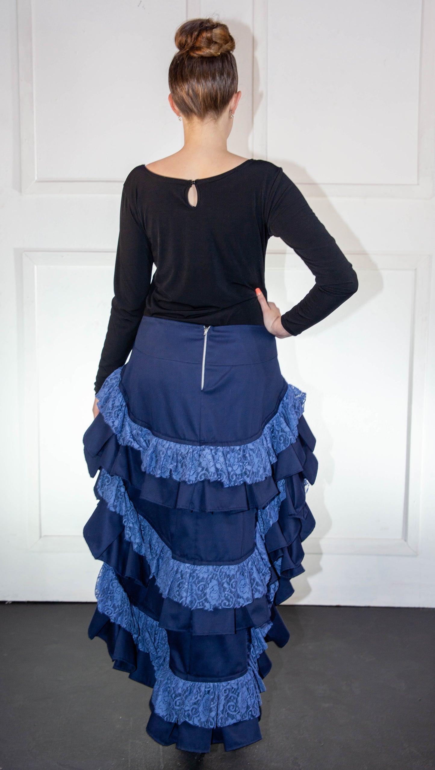 Skirt - Victorian High Low Navy Blue