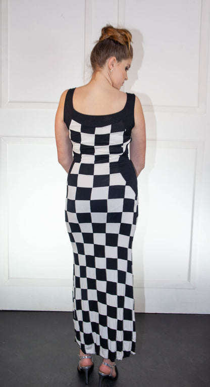 Summer Dress - Checkered Black & White