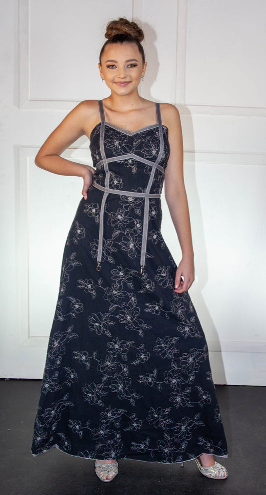 Summer Dress - Pull Up Black & Grey