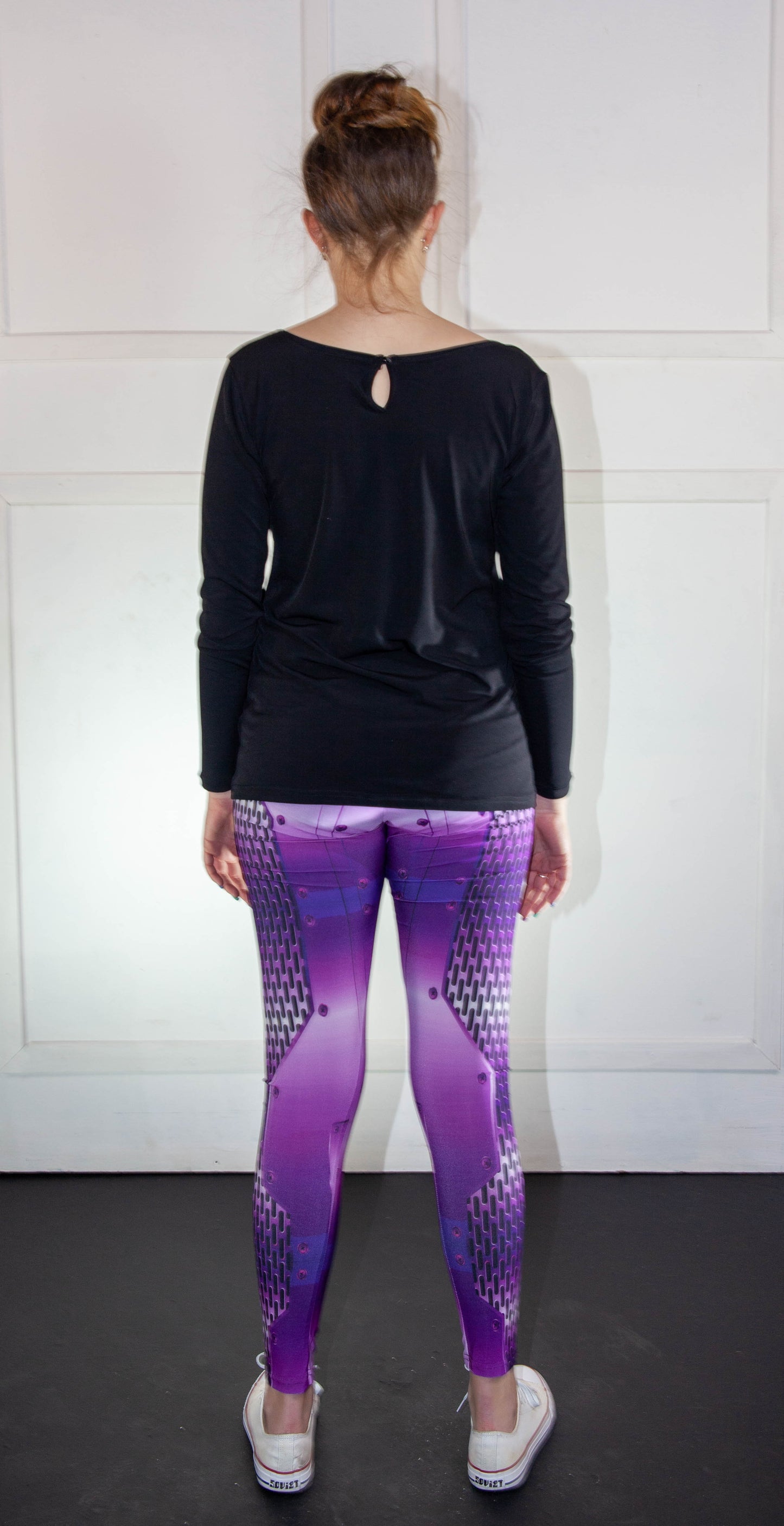 Leggings - CyberStorm Purple and White