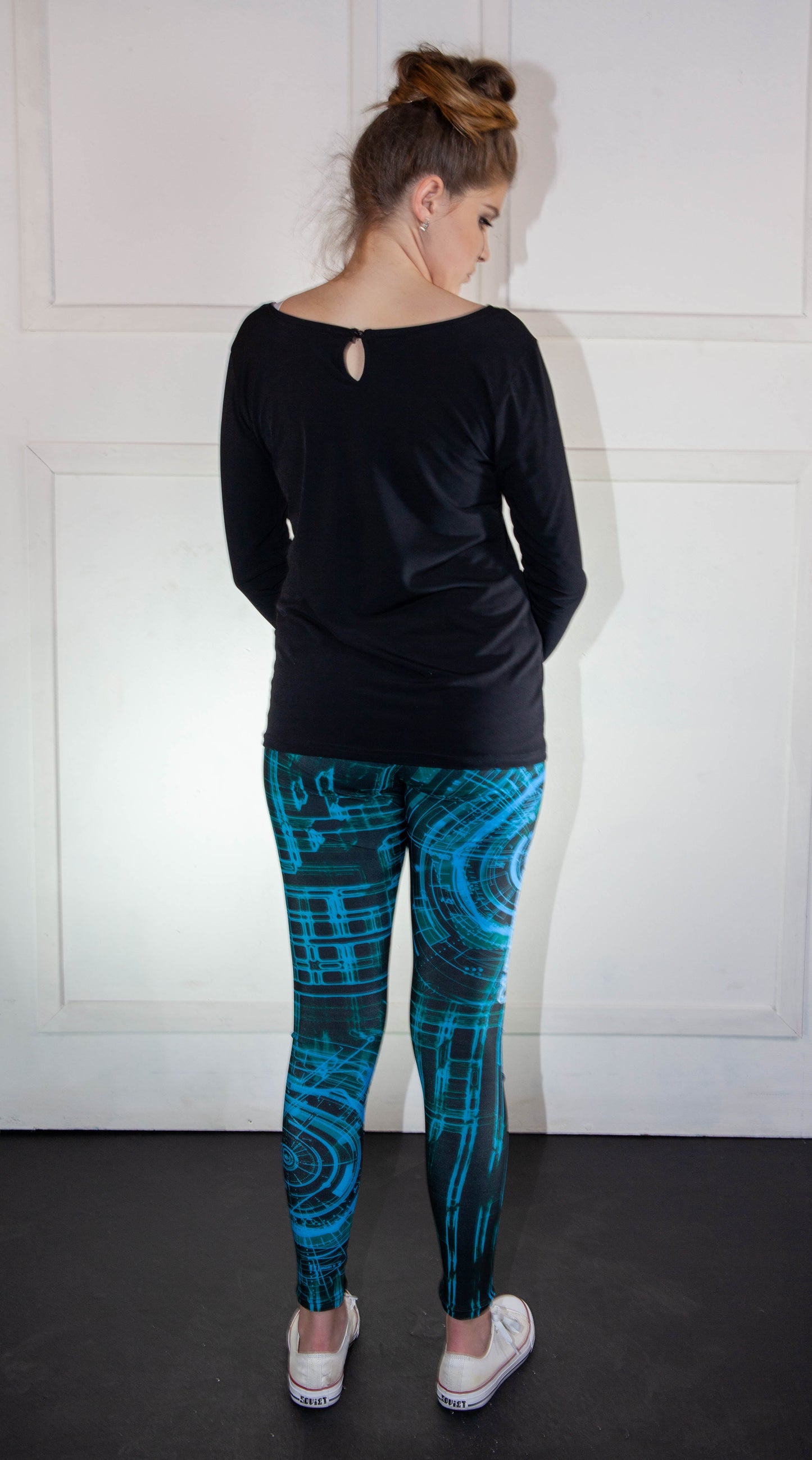 Leggings - CyberStorm Turquoise & Black