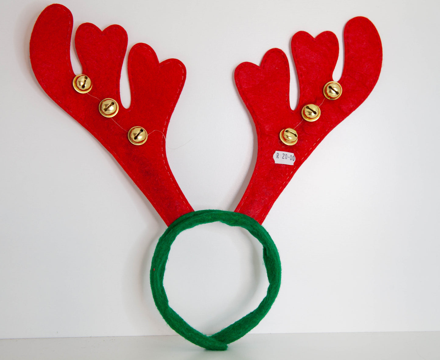 Red and Green Reindeer Ears With Bells
