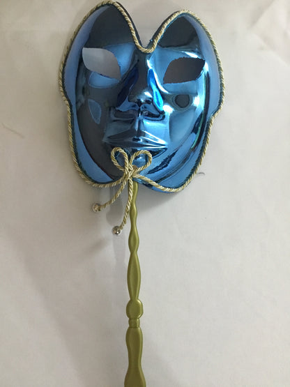 Glossy Masquerade Mask on a Stick