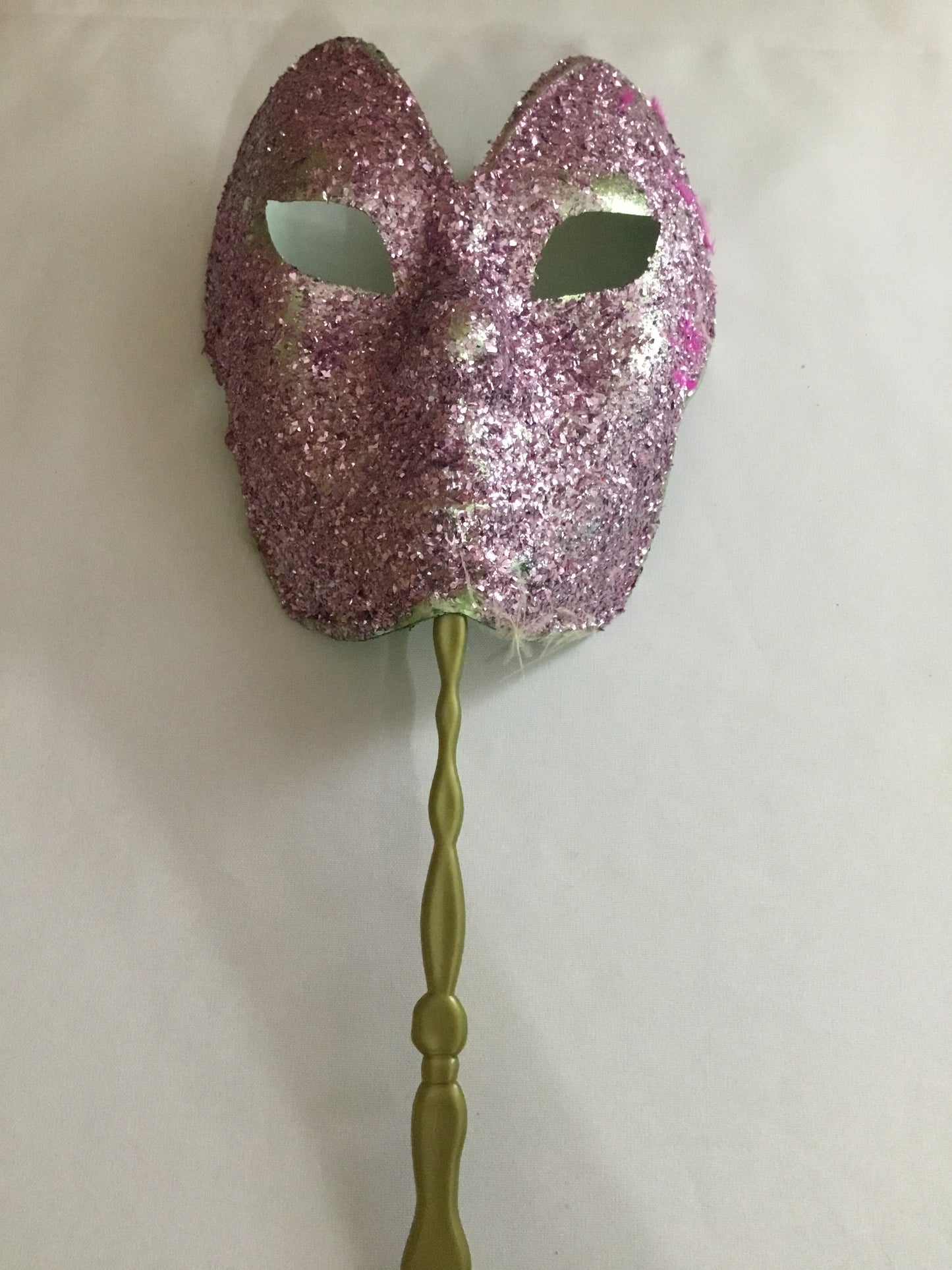 Glossy Masquerade Mask on a Stick