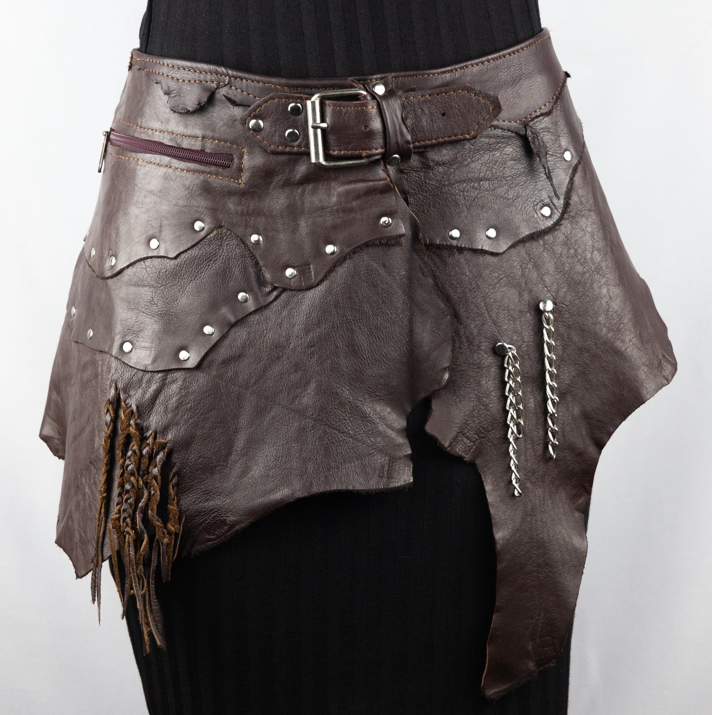 Tribal Boho Skirt with Belt and Zipper